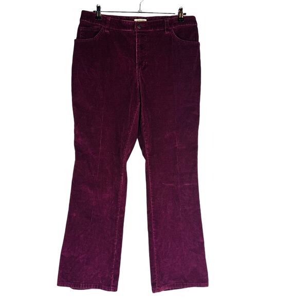 St.John's Bay Womans 14 Corduroy Pants Bootcut Maroon Pockets High Rise - Picture 1 of 8